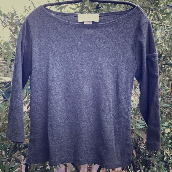 vtg 90s•boatneck jay jacobs 3/4 sleeve cropped  top - Picture 2 of 7